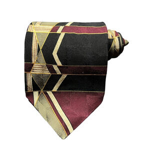 Vauda Mazzeo Mens Tie Necktie Multicolor Geometric 100% Silk Abstract Classic